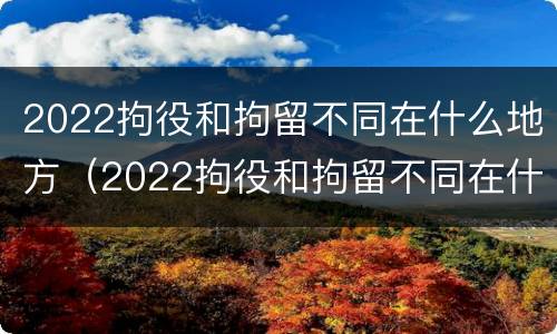 2022拘役和拘留不同在什么地方（2022拘役和拘留不同在什么地方执行）