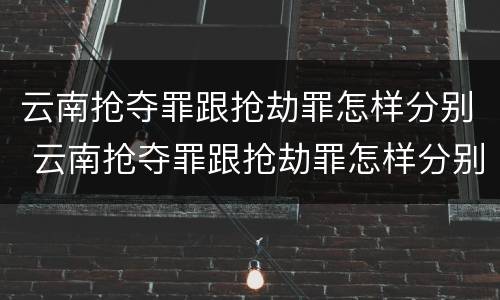 云南抢夺罪跟抢劫罪怎样分别 云南抢夺罪跟抢劫罪怎样分别认定