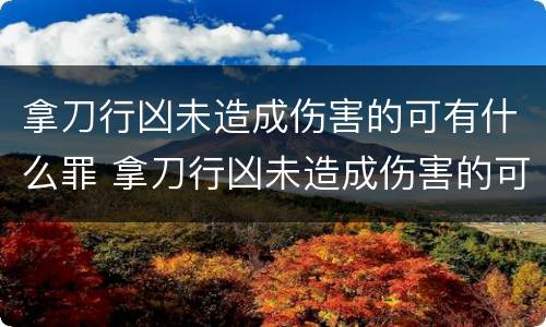 拿刀行凶未造成伤害的可有什么罪 拿刀行凶未造成伤害的可有什么罪行