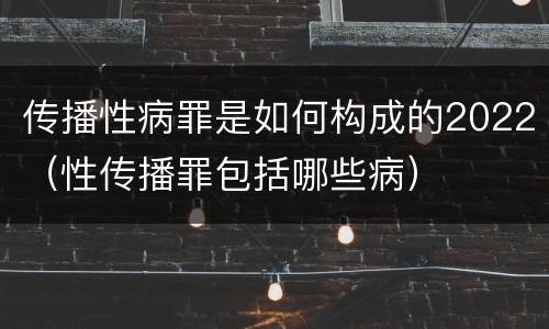 传播性病罪是如何构成的2022（性传播罪包括哪些病）