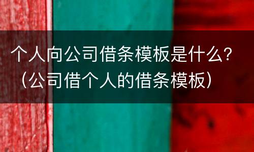 个人向公司借条模板是什么？（公司借个人的借条模板）