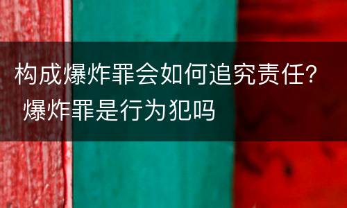 构成爆炸罪会如何追究责任？ 爆炸罪是行为犯吗