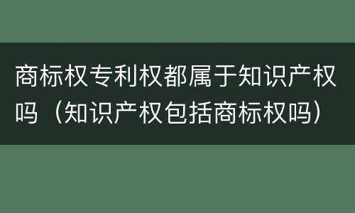 商标权专利权都属于知识产权吗（知识产权包括商标权吗）