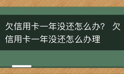 欠信用卡一年没还怎么办？ 欠信用卡一年没还怎么办理