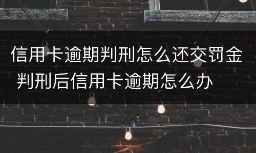 信用卡逾期判刑怎么还交罚金 判刑后信用卡逾期怎么办