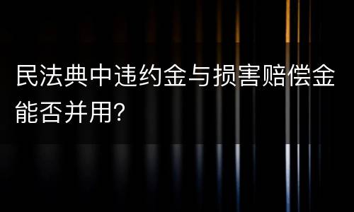 民法典中违约金与损害赔偿金能否并用？