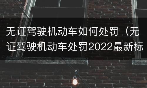 无证驾驶机动车如何处罚（无证驾驶机动车处罚2022最新标准）