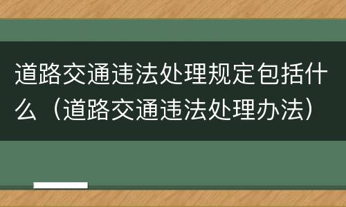 道路交通违法处理规定包括什么（道路交通违法处理办法）