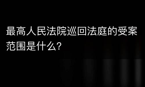 最高人民法院巡回法庭的受案范围是什么？