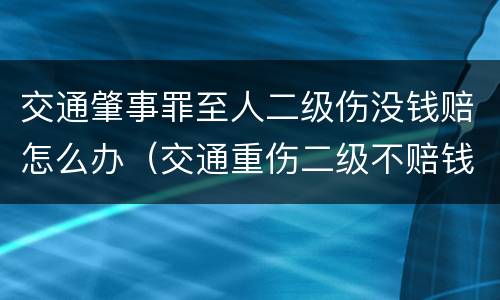 交通肇事罪至人二级伤没钱赔怎么办（交通重伤二级不赔钱判几年）