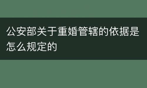 公安部关于重婚管辖的依据是怎么规定的