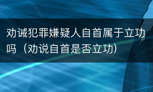 劝诫犯罪嫌疑人自首属于立功吗（劝说自首是否立功）