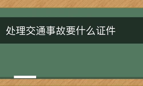 处理交通事故要什么证件