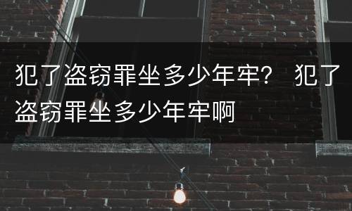 犯了盗窃罪坐多少年牢？ 犯了盗窃罪坐多少年牢啊