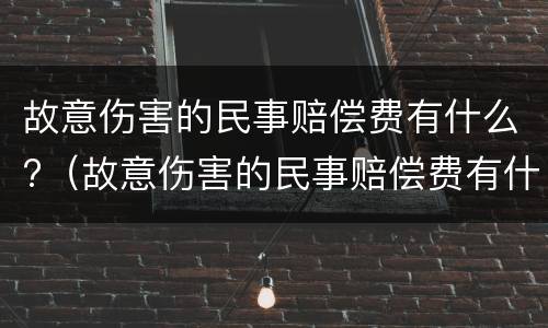 故意伤害的民事赔偿费有什么?（故意伤害的民事赔偿费有什么标准）