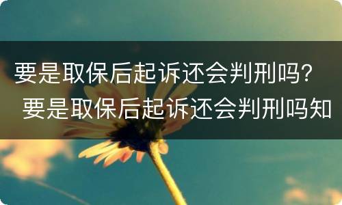 要是取保后起诉还会判刑吗？ 要是取保后起诉还会判刑吗知乎