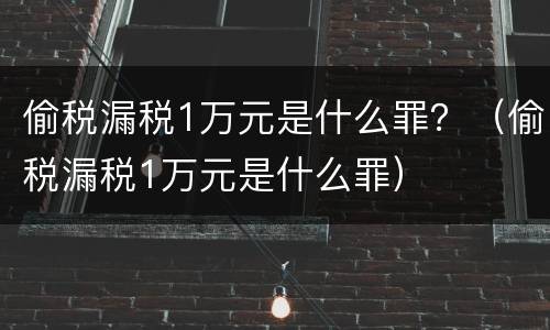 偷税漏税1万元是什么罪？（偷税漏税1万元是什么罪）