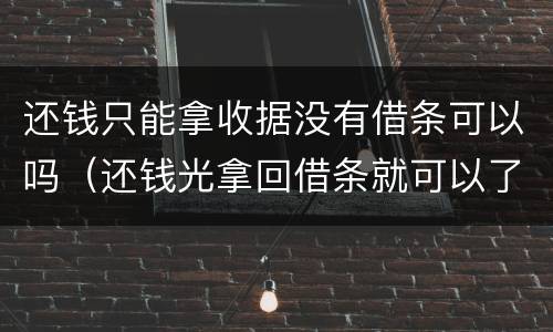 还钱只能拿收据没有借条可以吗（还钱光拿回借条就可以了吗）