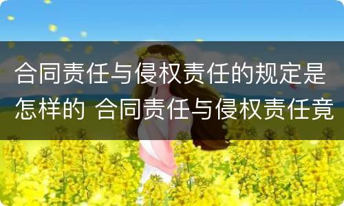 合同责任与侵权责任的规定是怎样的 合同责任与侵权责任竟合