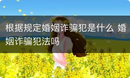 根据规定婚姻诈骗犯是什么 婚姻诈骗犯法吗