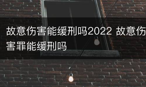 故意伤害能缓刑吗2022 故意伤害罪能缓刑吗