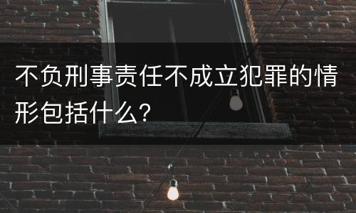 不负刑事责任不成立犯罪的情形包括什么？