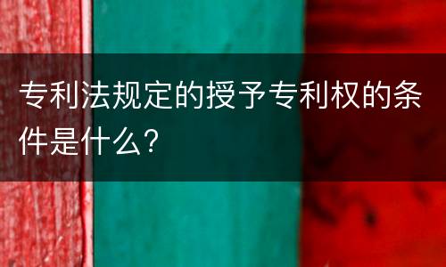 专利法规定的授予专利权的条件是什么?