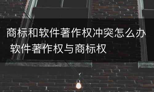 商标和软件著作权冲突怎么办 软件著作权与商标权