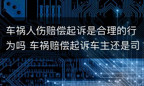 车祸人伤赔偿起诉是合理的行为吗 车祸赔偿起诉车主还是司机?