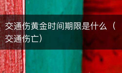 交通伤黄金时间期限是什么（交通伤亡）