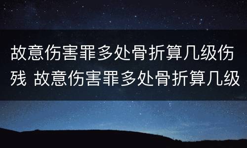 故意伤害罪多处骨折算几级伤残 故意伤害罪多处骨折算几级伤残啊