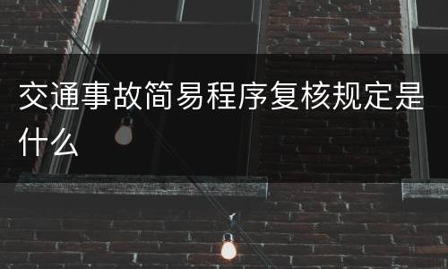 交通事故简易程序复核规定是什么