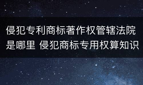 侵犯专利商标著作权管辖法院是哪里 侵犯商标专用权算知识产权吗