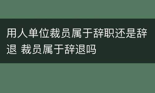 用人单位裁员属于辞职还是辞退 裁员属于辞退吗