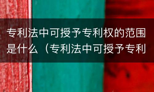 专利法中可授予专利权的范围是什么（专利法中可授予专利权的范围是什么）