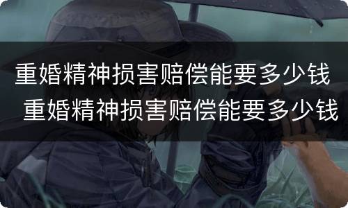 重婚精神损害赔偿能要多少钱 重婚精神损害赔偿能要多少钱一个月