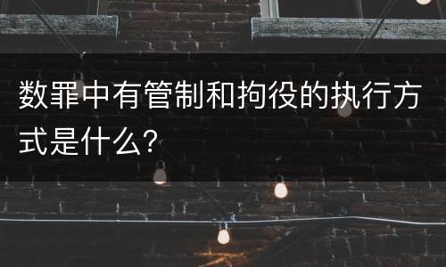 数罪中有管制和拘役的执行方式是什么？