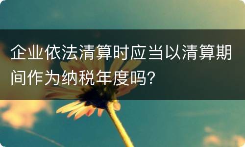 企业依法清算时应当以清算期间作为纳税年度吗？