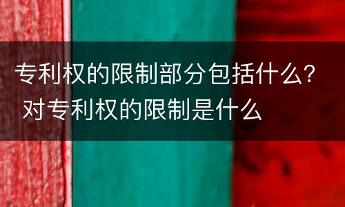 专利权的限制部分包括什么？ 对专利权的限制是什么