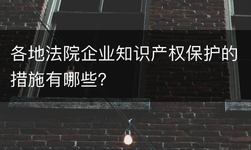 各地法院企业知识产权保护的措施有哪些？