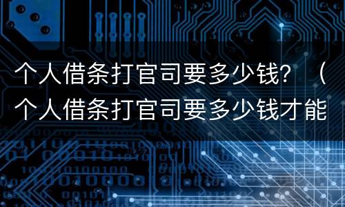 个人借条打官司要多少钱？（个人借条打官司要多少钱才能立案）