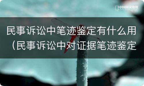 民事诉讼中笔迹鉴定有什么用（民事诉讼中对证据笔迹鉴定规定）