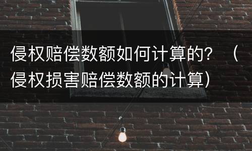 侵权赔偿数额如何计算的？（侵权损害赔偿数额的计算）