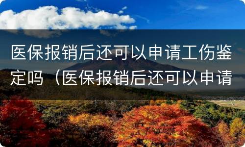 医保报销后还可以申请工伤鉴定吗（医保报销后还可以申请工伤鉴定吗怎么办）