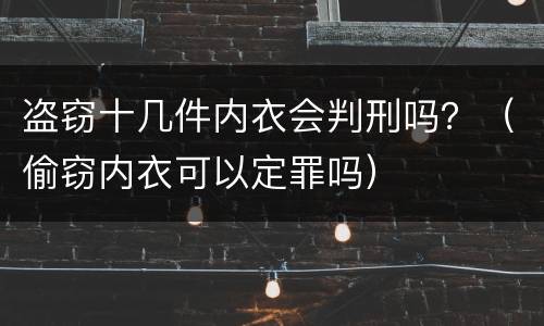 盗窃十几件内衣会判刑吗？（偷窃内衣可以定罪吗）