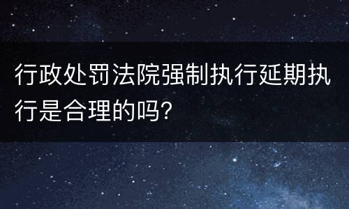 行政处罚法院强制执行延期执行是合理的吗？