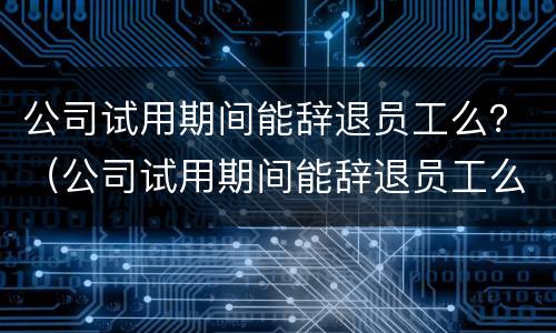 公司试用期间能辞退员工么？（公司试用期间能辞退员工么吗）