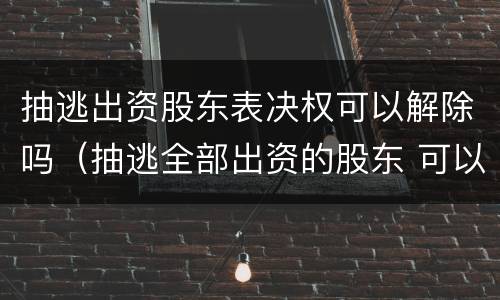 抽逃出资股东表决权可以解除吗（抽逃全部出资的股东 可以剥夺其股东资格吗）