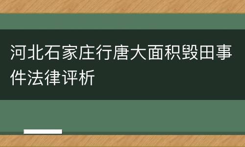 河北石家庄行唐大面积毁田事件法律评析