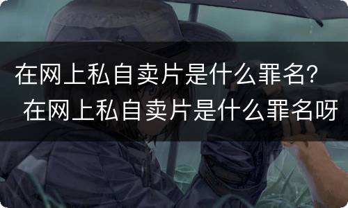 在网上私自卖片是什么罪名？ 在网上私自卖片是什么罪名呀